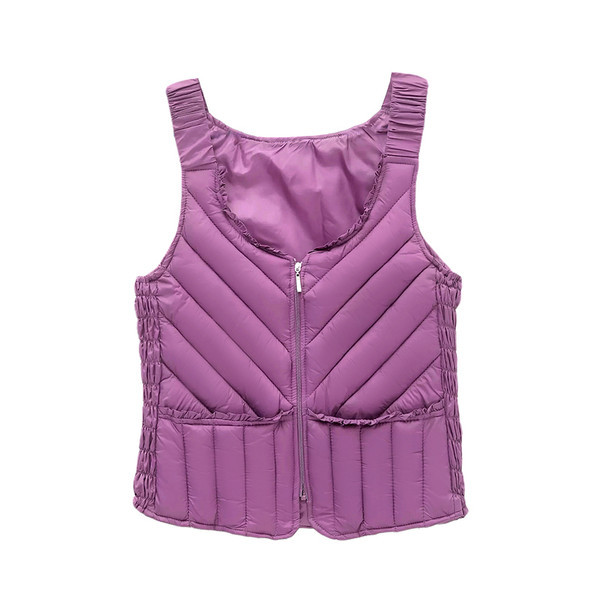 Moteriška žieminė liemenė su užtrauktuku ir kišene