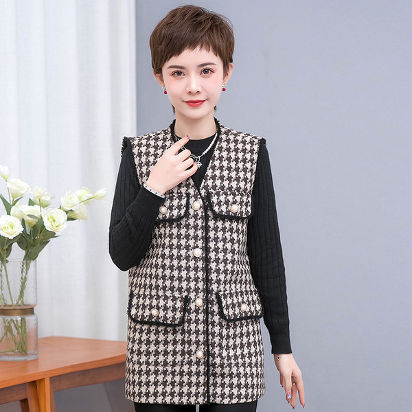 Ležeran ženski prsluk na gumbe - dvije boje