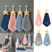 Mieli Pentagram koraliniai aksominiai rankšluosčiai Minkštos šluostės Indų šluostės Kabantys Sugeriantis audinys Virtuvės įrankiai Vonios kambario priedai