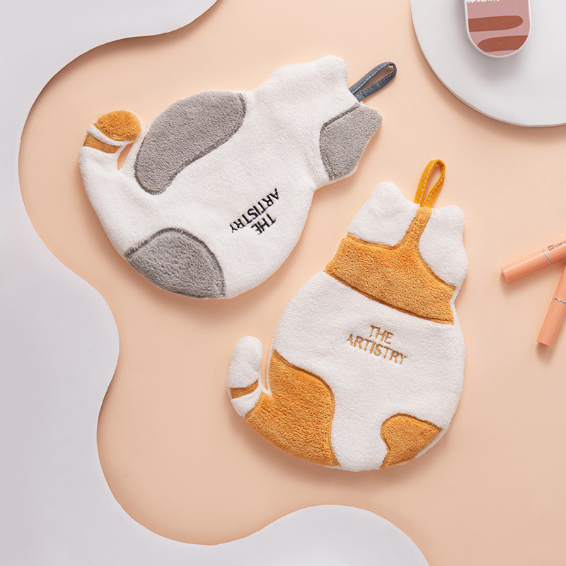 Kuhinjski ručnik u obliku slatke mačke Brzo sušeći maramica od mikrovlakana Viseći upijajući kvadratni slatki ručnik za ruke