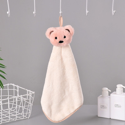 Cartoon Bear kéztörlő szuper nedvszívó korall bársony mikroszálas puha arctörölközők lógó design konyhai fürdőszoba frottír törölközők