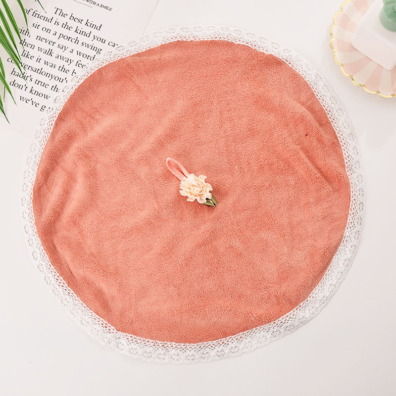 Mielos nėriniuotos suknelės formos veido rankšluosčiai kūdikiui Minkštas, gerai sugeriantis virtuvės vonios kambario apvalus rankšluostis, patogus poliesteris