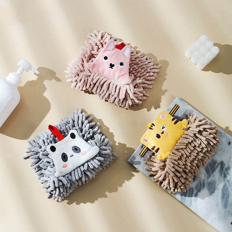 Rajzfilm Animal Zsenille Kéztörlő Aranyos Tigris Nyúl Panda Bőrbarát Nedvszívó plüss Kendő otthonra Falra szerelhető