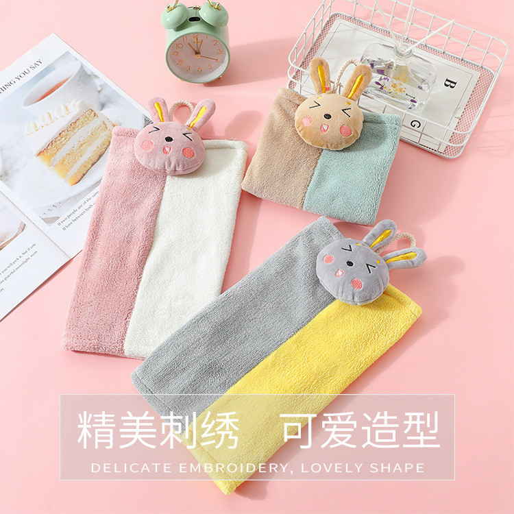 Coral Velvet crtani zec Upijajući ručnik Kuhinja Kupaonski ručnik Djeca peru ruke Mogu objesiti Ručnici Fortnite