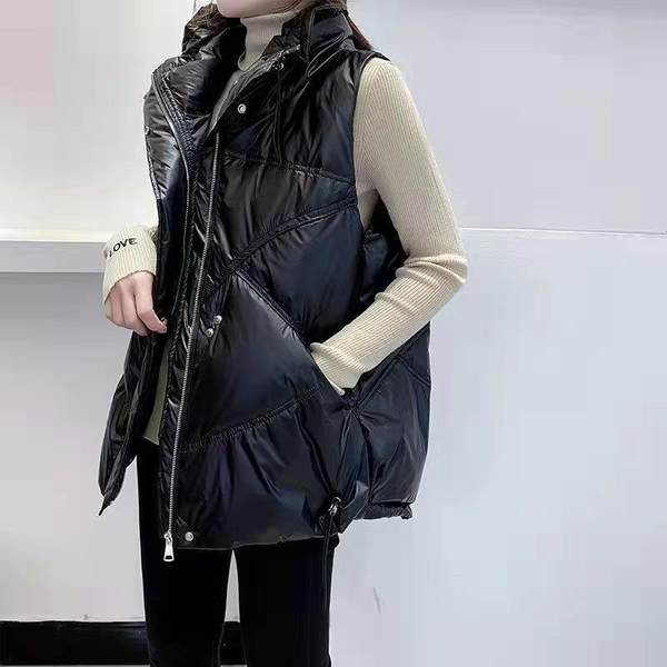 Női mellény magas gallérral és cipzárral