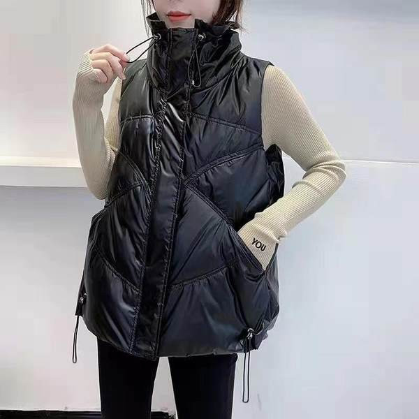 Női mellény magas gallérral és cipzárral