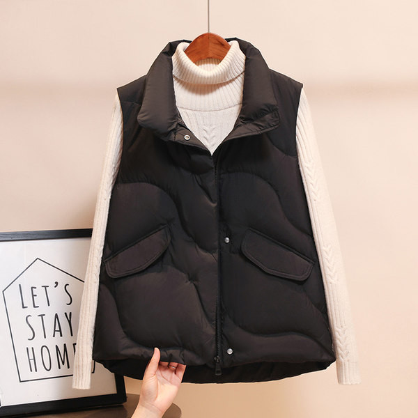 Vestă casual cu guler înalt pentru femei