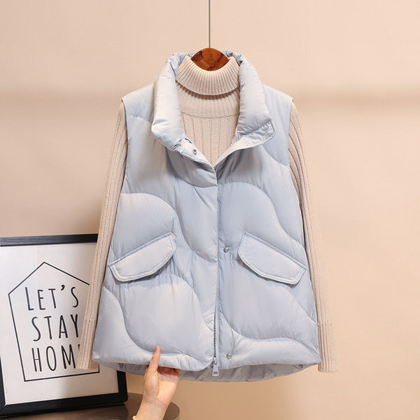 Vestă casual cu guler înalt pentru femei