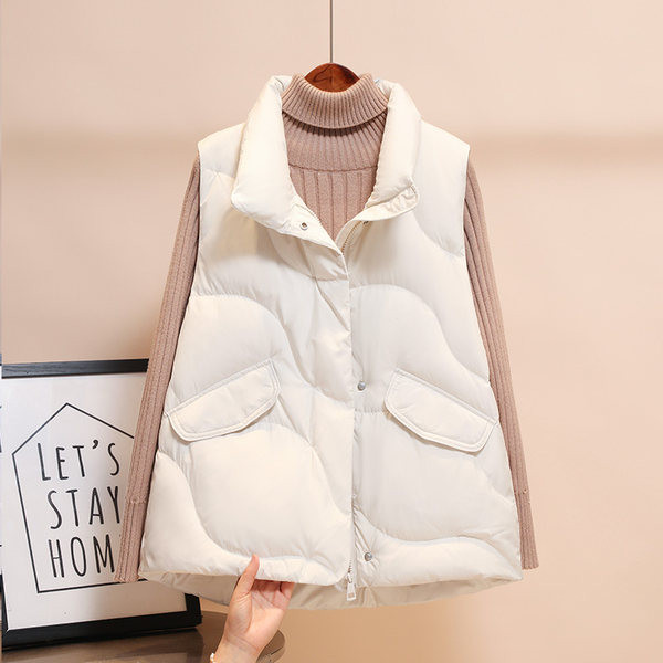 Vestă casual cu guler înalt pentru femei