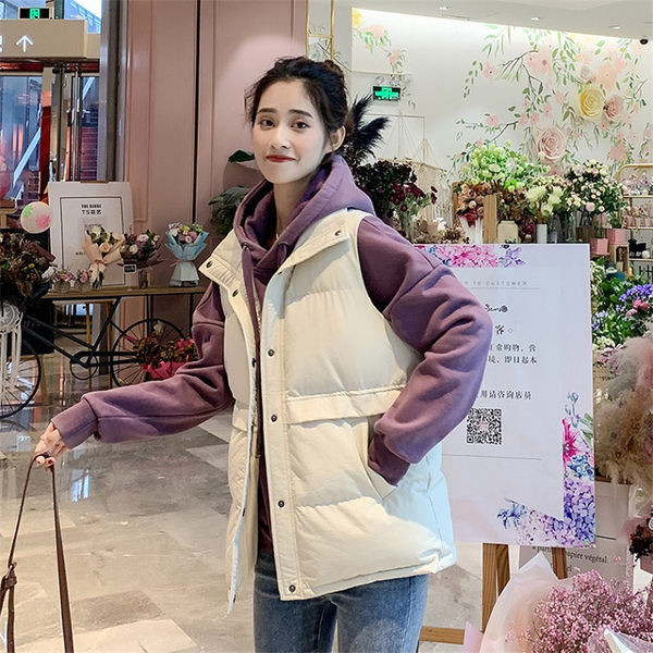 Vestă de zi cu zi pentru femei cu guler înalt și buzunar