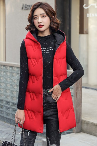 Vesta de dama de lungime medie