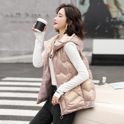 Női mellény kapucnival és fűzős különböző színekben