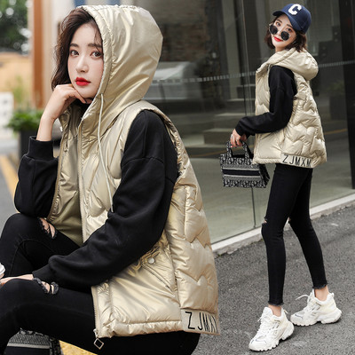 Női mellény kapucnival és fűzős különböző színekben