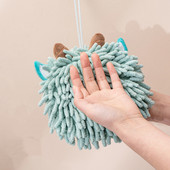 Animale din desene animate șterge prosop de mână chenille moale microfibră prosoape agățate cârpă rotundă absorbantă pentru accesorii de baie de acasă