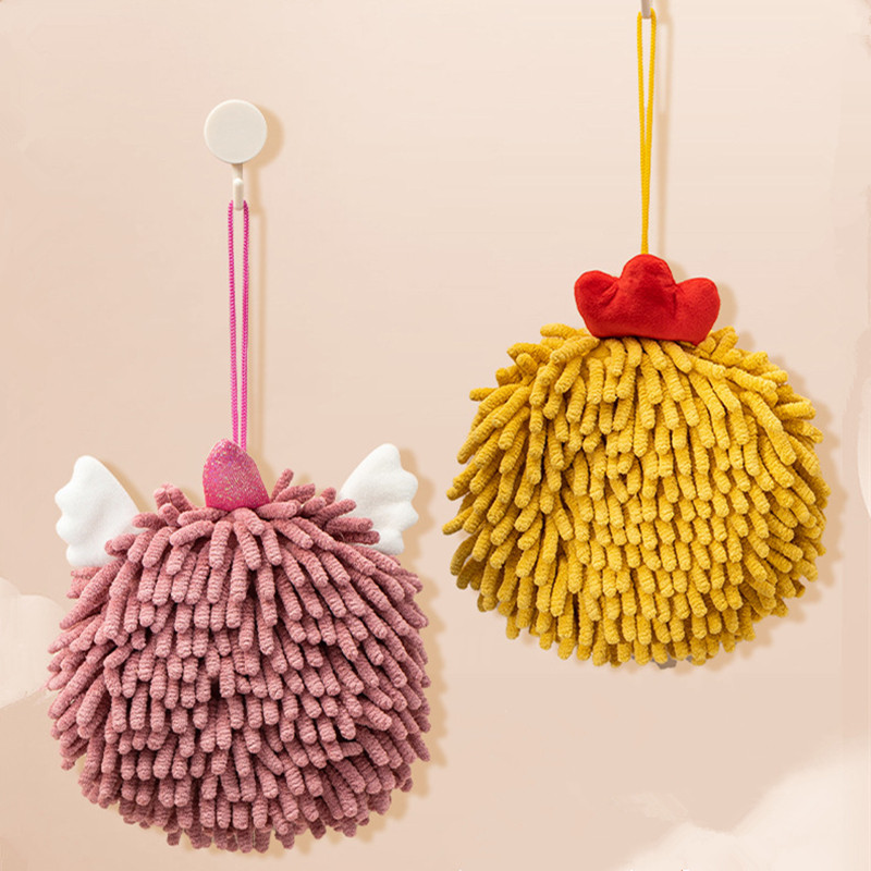 Animale din desene animate șterge prosop de mână chenille moale microfibră prosoape agățate cârpă rotundă absorbantă pentru accesorii de baie de acasă