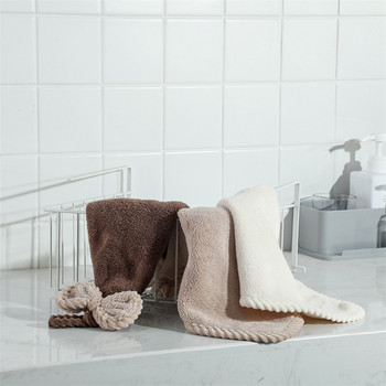 Μαλακές πετσέτες χεριών Coral Velvet Bowknot Μπάνιου παχύρρευστη πετσέτα μικροϊνών απορροφητικά κουρέλια καθαρισμού Πανιά κουζίνας για το σπίτι