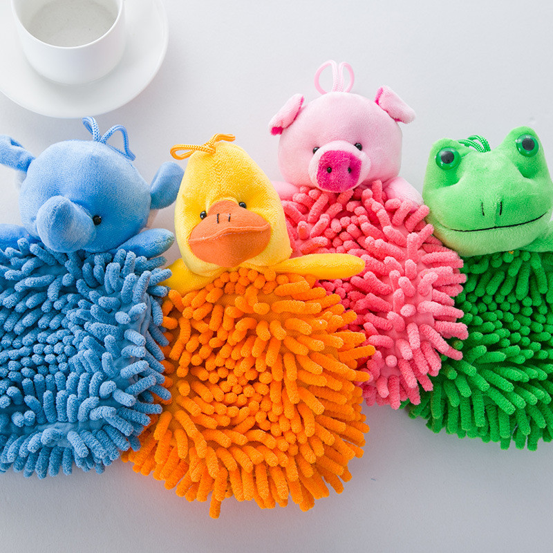 Slatka crtana glava ručnik od šenile koji visi ručnik životinja slon/žaba/svinja/patka djeca ručnik za pranje super upijajući ručnik