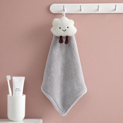 Prosop de mână cu flori de soare de desene animate, îngroșat, catifea de coral, batistă pentru ștergerea copiilor pentru acasă, prosoape decorative cu dublu scop