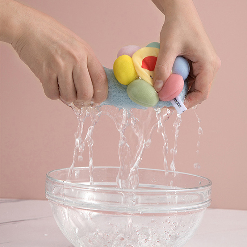 Prosop de mână cu flori de soare de desene animate, îngroșat, catifea de coral, batistă pentru ștergerea copiilor pentru acasă, prosoape decorative cu dublu scop