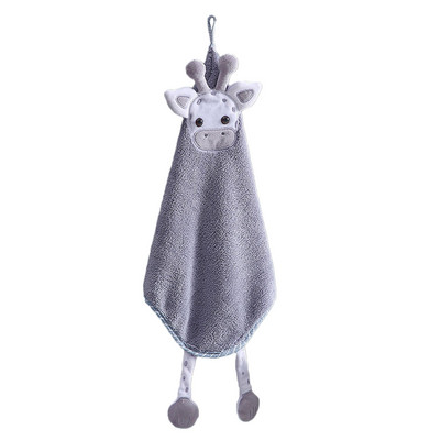 Új tisztítórongyok Nedvszívó törölközők Rajzfilm Zsiráf kéztörlő Korall Bársony Felakasztható Fürdőszoba Kemping Mosó Kéztörlő