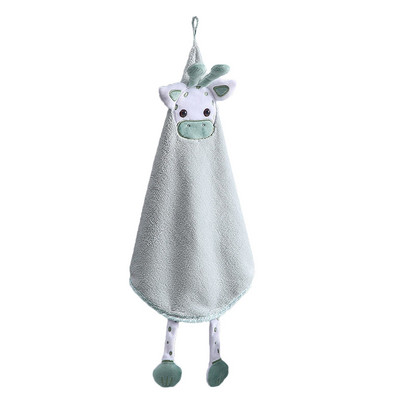 Új tisztítórongyok Nedvszívó törölközők Rajzfilm Zsiráf kéztörlő Korall Bársony Felakasztható Fürdőszoba Kemping Mosó Kéztörlő