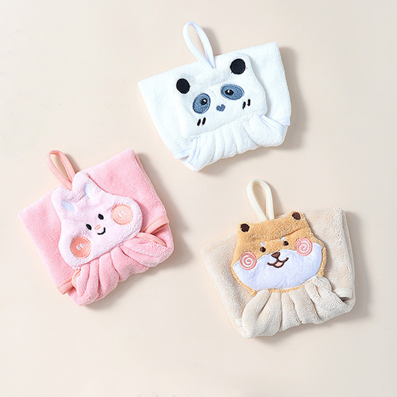 Ručnik za ruke s crtanim životinjama Meki koraljni baršun Upijajuće maramice Krpa Udobni ručnici ugodni za kožu Kupaonski kuhinjski pribor