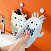 Aranyos állattörlő kéztörlő 4 színű rajzfilm korall bársony hímzés dekoráció otthoni konyhához fürdőszobai nedvszívó frottír törölközők