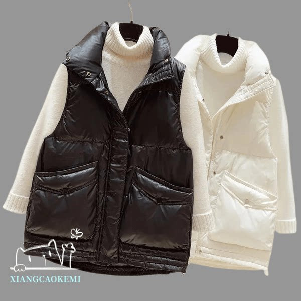 Įprasta moteriška liemenė su kvadratinėmis kišenėmis