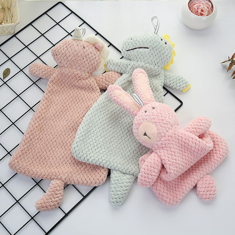 Japán korall bársony kéztörlő aranyos rajzfilm szuper nedvszívó, gyorsan száradó konyhai mosogatórongy a gyerekek imádják a frottír törölközőket