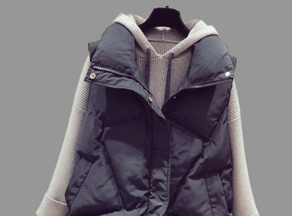 Vesta de toamna de dama cu guler inalt