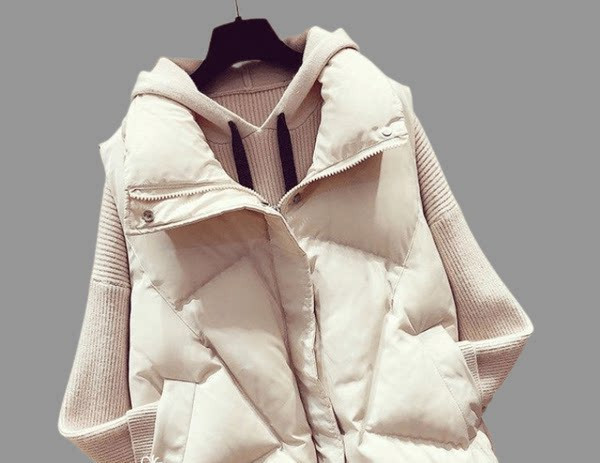 Vesta de toamna de dama cu guler inalt