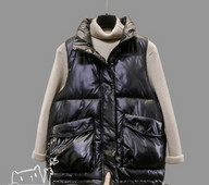 Vesta de dama toamna-iarna cu guler inalt si buzunar