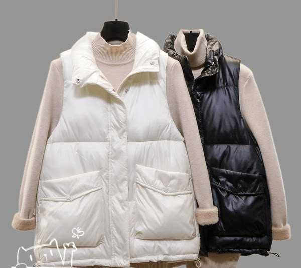 Vesta de dama toamna-iarna cu guler inalt si buzunar