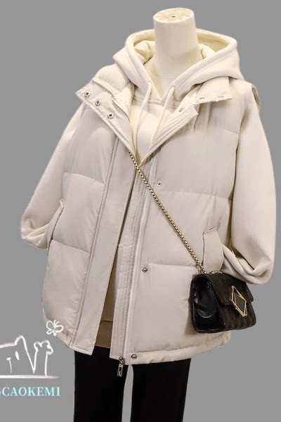 Dviejų atspalvių moteriška laisvalaikio liemenė su gobtuvu