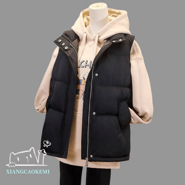 Dviejų atspalvių moteriška laisvalaikio liemenė su gobtuvu