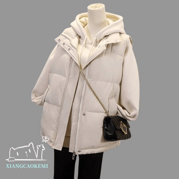 Dviejų atspalvių moteriška laisvalaikio liemenė su gobtuvu