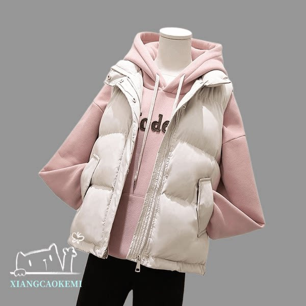 Vienspalvė moteriška liemenė su užtrauktuku ir kišene