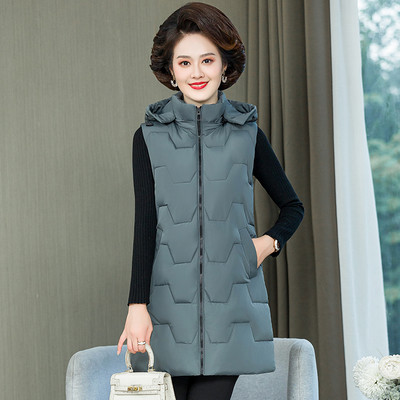 Moteriška ilga liemenė su gobtuvu ir kišene naujas modelis