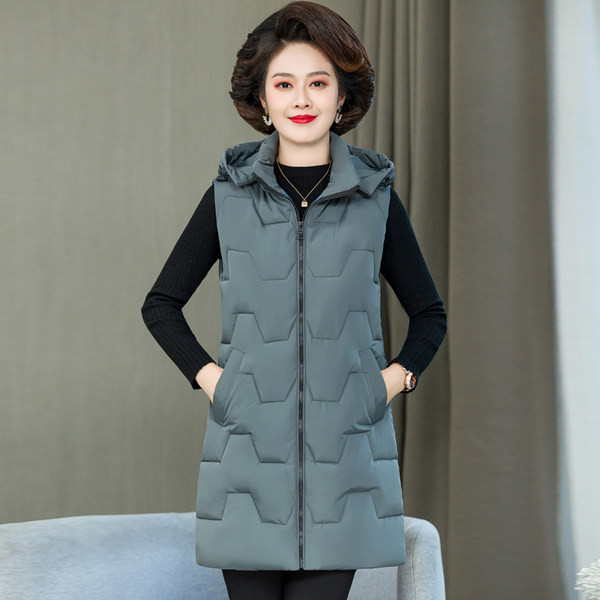 Moteriška ilga liemenė su gobtuvu ir kišene naujas modelis