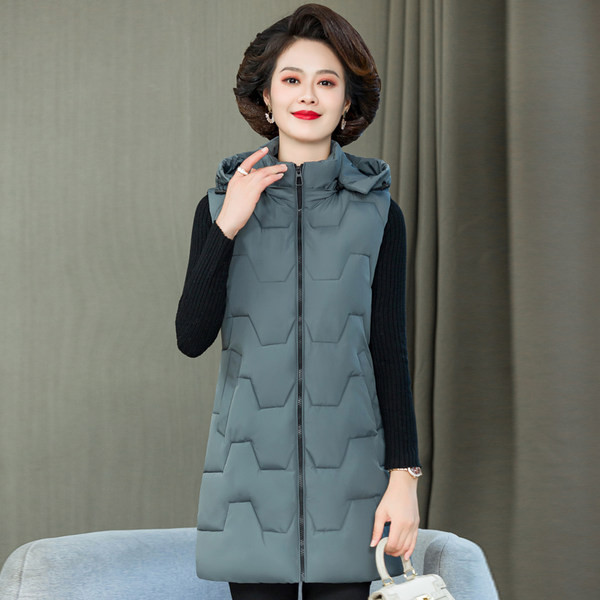 Moteriška ilga liemenė su gobtuvu ir kišene naujas modelis