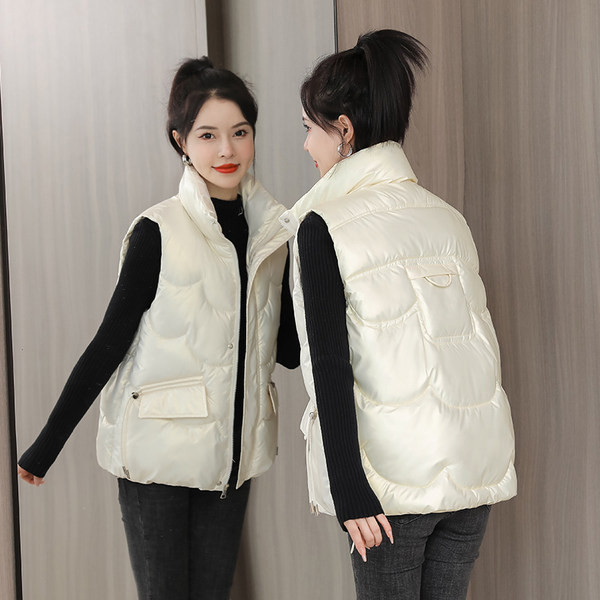 Ležeran ženski prsluk - sa džepom i patentnim zatvaračem