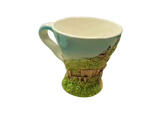 Чаша с чинийка Ahelos, За кафе, Керамични, Многоцветни