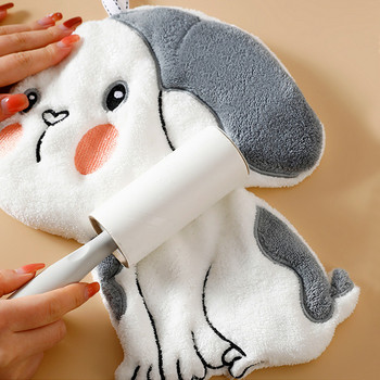 Анимационна форма на куче Хавлиена кърпа за ръце Коралово кадифена бродерия Мека комфортна носна кърпичка за деца Кухня Приспособления за почистване на баня