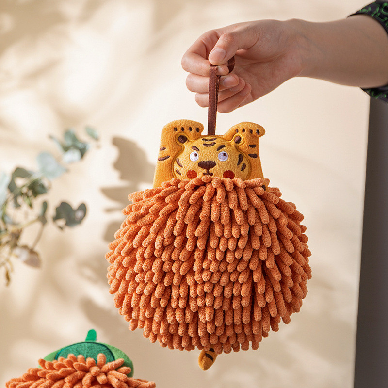 Prosop de mână tigru cu animale din desene animate Chenille îngroșat 3 secunde Batista absorbantă Baie Gadget pentru curățarea bucătăriei Prosoape pentru bebeluși