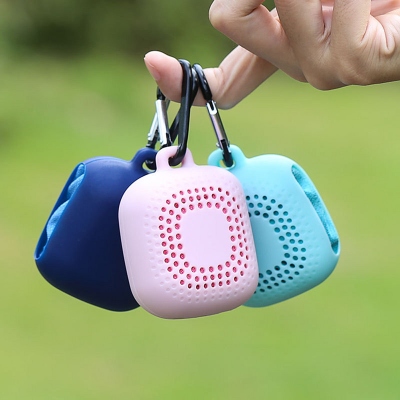 Greitai džiūstantis lauko rankšluostis nešiojamas minkštas sportinis šaltas rankšluostis su silikoniniu maišeliu apsauginiu dangteliu sportinis rankšluostis