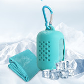 Πετσέτα από μικροΐνες με ψύξη γρήγορου στεγνώματος Άμεση ανακούφιση Αθλητισμός Φορητό Γυμναστήριο Yoga Pilates Τρέξιμο για πετσέτες ταξιδιού Τσάντα σιλικόνης