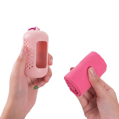 Πετσέτα από μικροΐνες με ψύξη γρήγορου στεγνώματος Άμεση ανακούφιση Αθλητισμός Φορητό Γυμναστήριο Yoga Pilates Τρέξιμο για πετσέτες ταξιδιού Τσάντα σιλικόνης