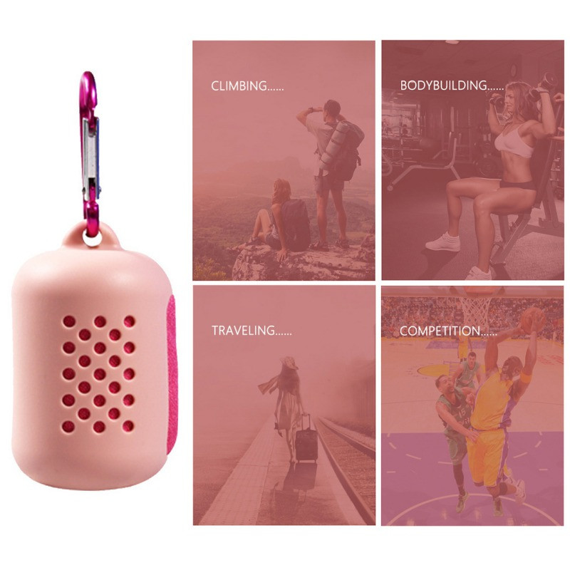 Πετσέτα από μικροΐνες με ψύξη γρήγορου στεγνώματος Άμεση ανακούφιση Αθλητισμός Φορητό Γυμναστήριο Yoga Pilates Τρέξιμο για πετσέτες ταξιδιού Τσάντα σιλικόνης