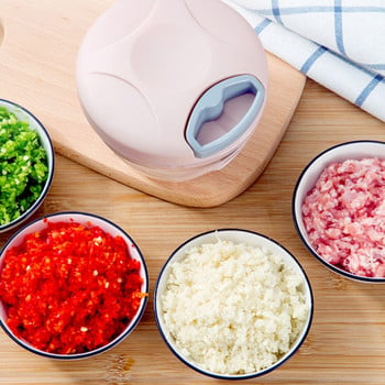 Mini Manual Food Chopper Μικρό χειροκίνητο κουζινομηχανή Η πιο πρόσφατη πρέσα κιμά 3 λεπίδων για σκόρδο φρούτων με κρέας Dropshipping