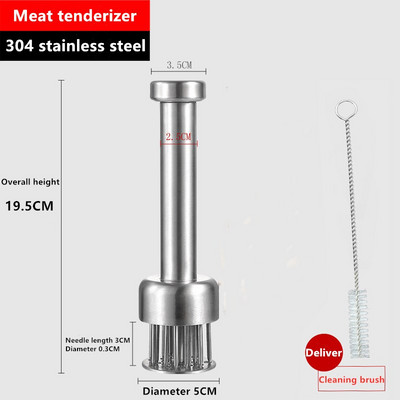 304 Nerūdijančio plieno palaidos mėsos adatos mėsos minkštiklis namų ūkiui greitai įdedamas jautienos dirbinys, laisvas mėsos plaktukas kepsnių virtuvės įrankis